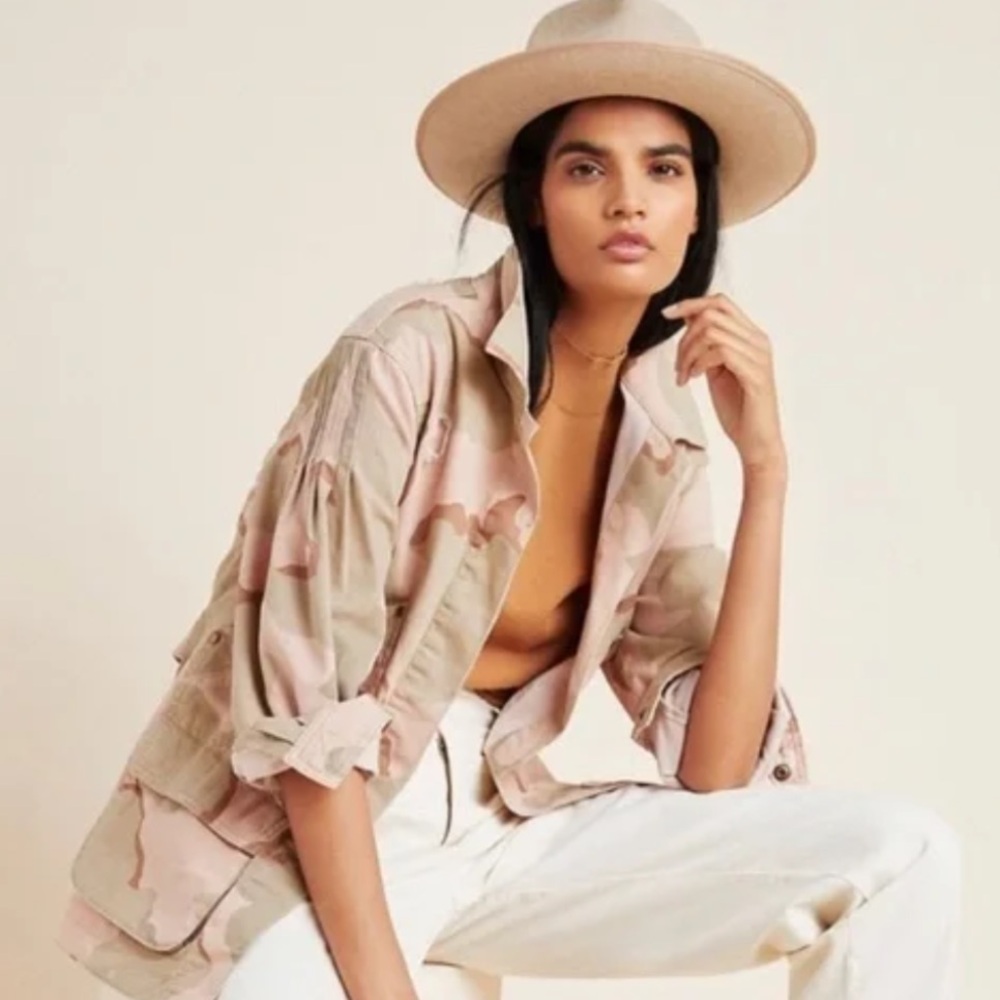 ANTHROPOLOGIE Lida Pink Camo Utility Jacket